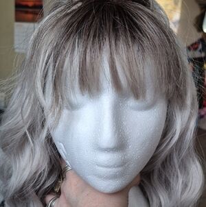 Women’s Wavy Wig with Full Bangs - Silver Ash Blonde